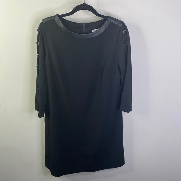 Christin Michaels black dress w/open sleeve accent - Picture 4 of 9